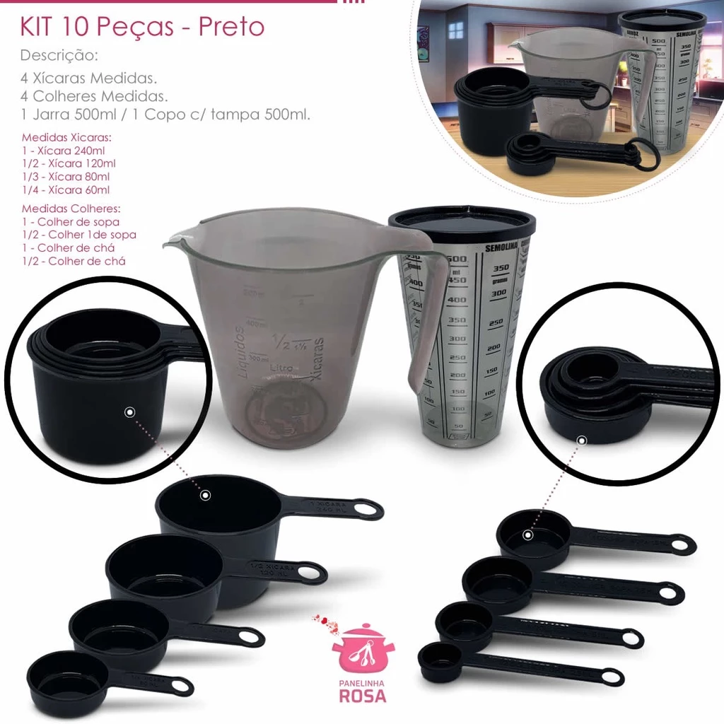 kit medidores 10 peças