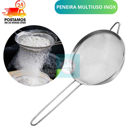 Kit Peneira Coador Manual Em Aço Inox