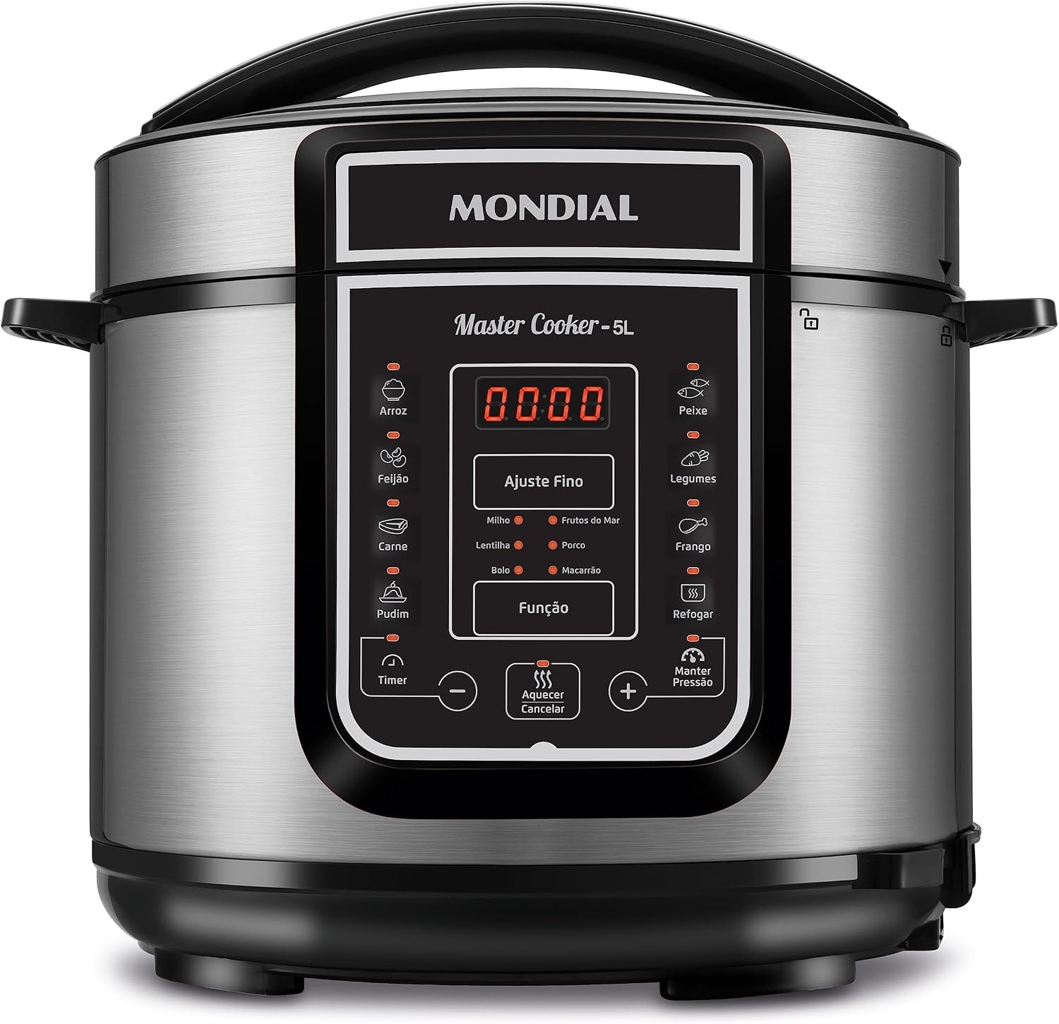 MONDIAL Panela de Pressão Elétrica Digital 5L, Preto/Inox 110V