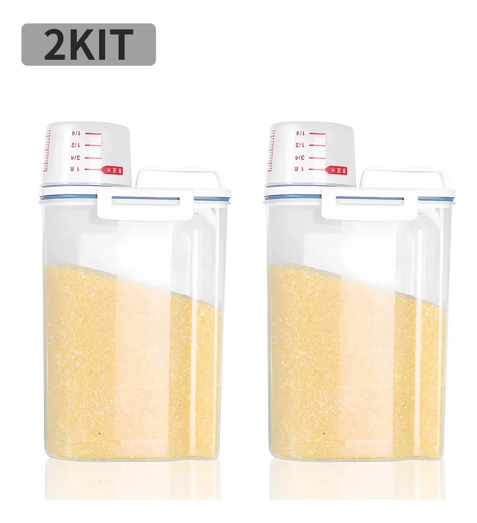 Kit2 Pote Hermetico Para Armazenamento Com Copo Medidor